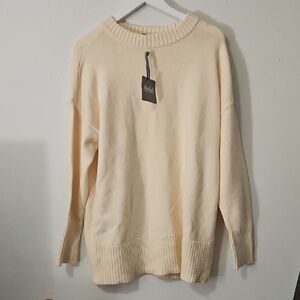 Marled Cream Women's Crew Neck Sweater
